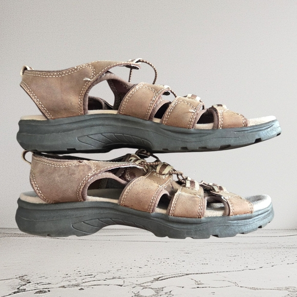 Dr. Scholl's Natual Spot Tan Strappy Sandals Size 7 1/2 - Picture 4 of 8